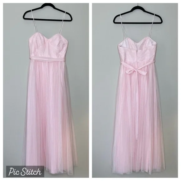 Wtoo Elegant Strapless Blush Pink Tulle Special Occasion Dress Evening Gown - Picture 14 of 14